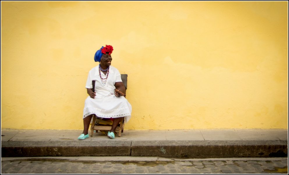 Lady in Havana Smoking a Cigar